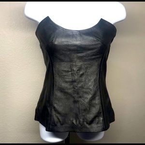 Leather strapless top